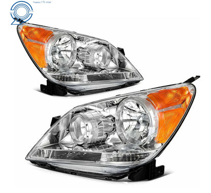 Set of 2 Chrome Halogen Front Headlights for Honda Odyssey (2005–2010)