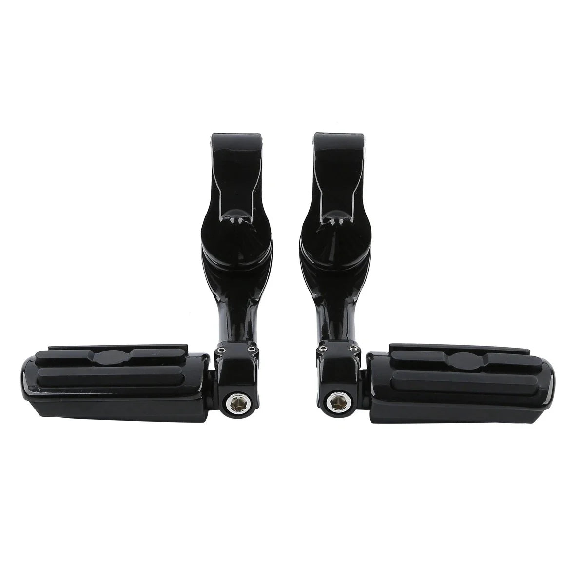 1 1/4" Black Adjustable Highway Long Angled Foot Pegs for Harley