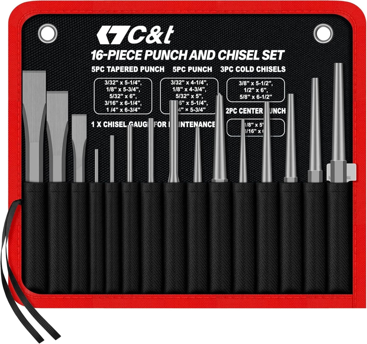 16-Piece Punch and Chisel Set for Automotive Repair