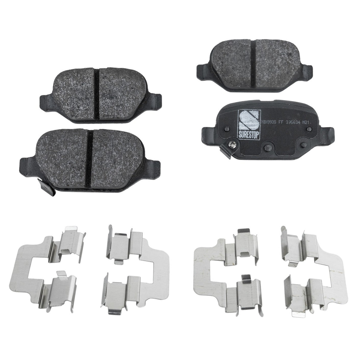 Set of 4 NAO Brake Pads for Fiat 500 (2012–2019)