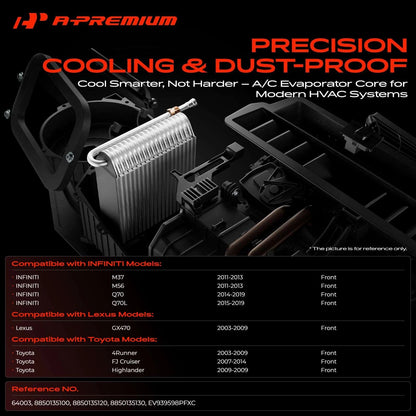 A/C Evaporator Core for Toyota Highlander (2009), 4Runner (2003–2009) 8850135100, 8850135120, 8850135130, EV939598PFXC