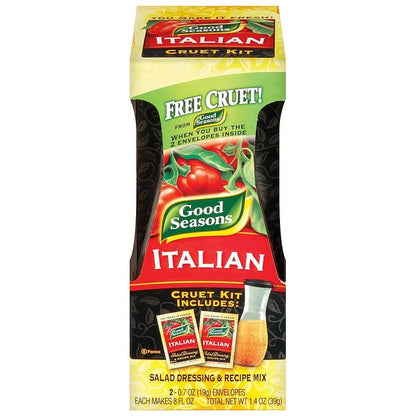 2X Good Seasons Italian Salad Dressing Mix with Cruet