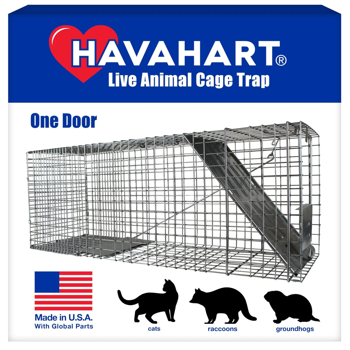 Large 1-Door Live Animal Trap for Raccoons, Cats, Bobcats (1)