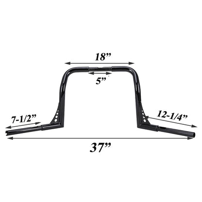 Ape Hanger Handlebar for Harley Touring Electra Glide (1982–2024) Black/Chrome