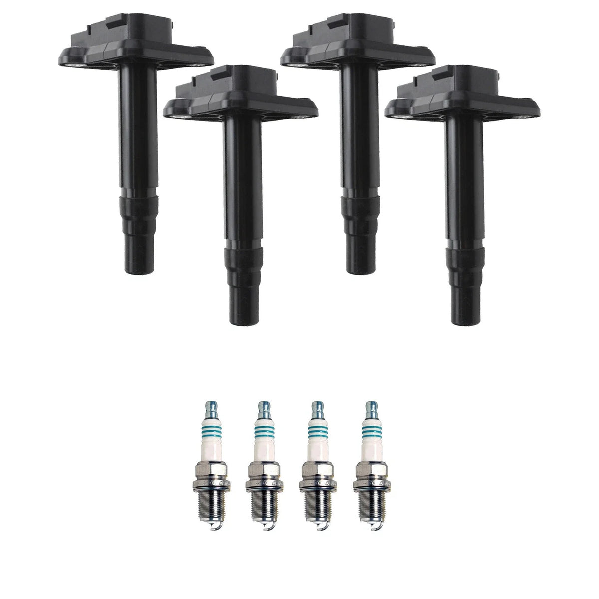 Set of 4 Ignition Coils & Denso Iridium Spark Plugs for Audi A4, VW Beetle (1998–2005)