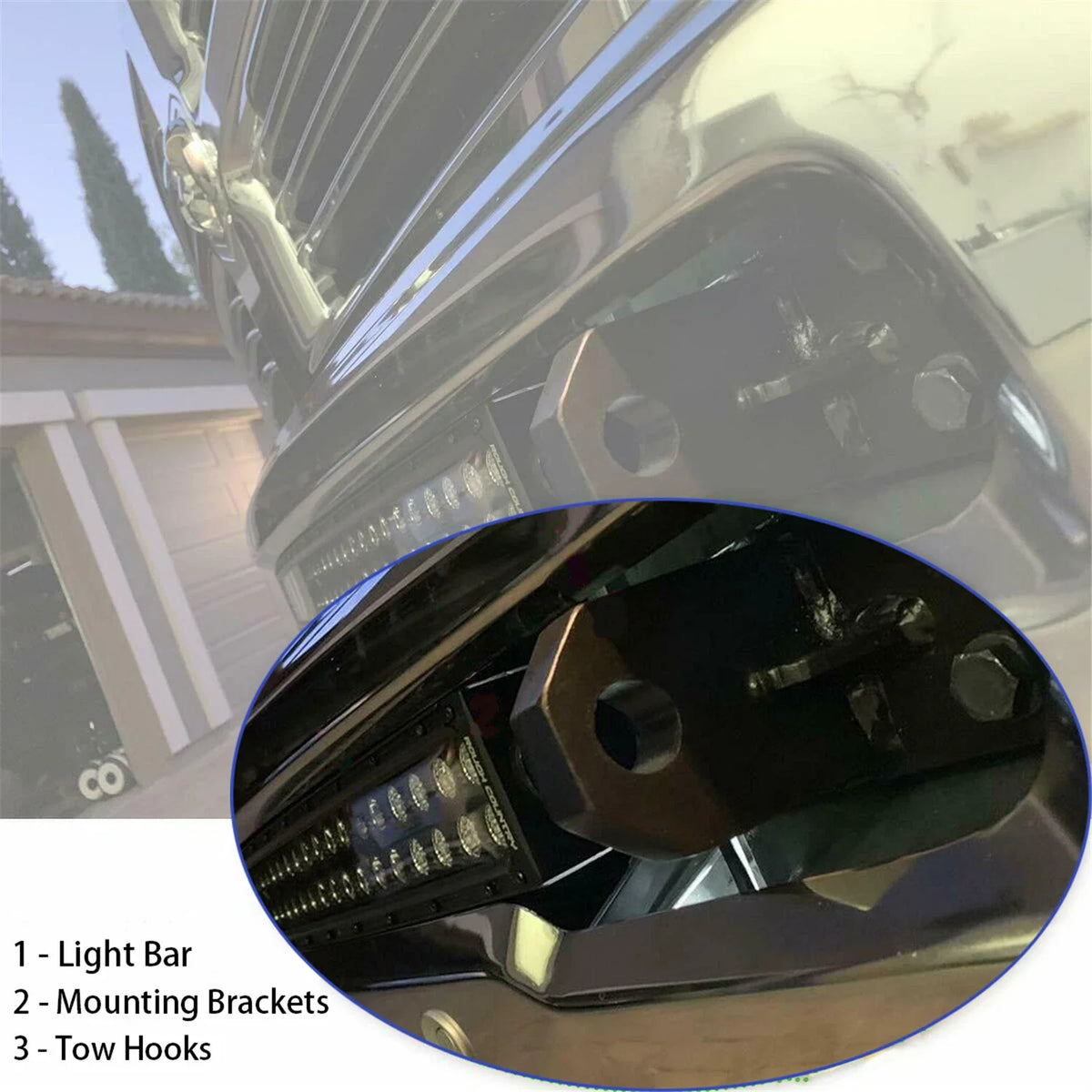 Curved LED Light Bar Mounting Brackets for Dodge Ram 2500 3500 (2010–2019)