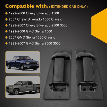 Pair Rear Outside Door Handle for Chevy Silverado GMC Sierra (1999–2007)