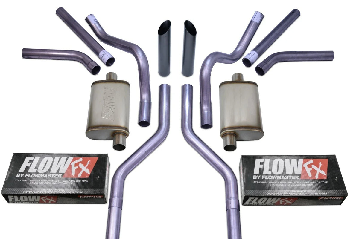 Dual Exhaust Kit for Chevy GMC C10 (1963–1972) - Flowmaster Flow FX Black