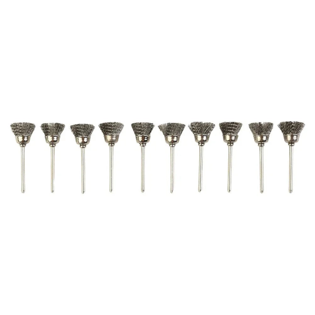 Set of 10 Bowl Shape Metal Wire Brushes for Grinder or Drill 13mm
