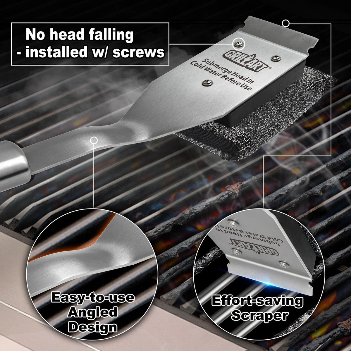 Grill Brush for Outdoor Grill (Bristle Free)