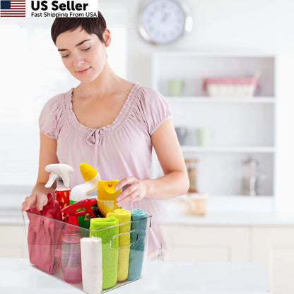 Clear Plastic Storage Bins for Pantry Organizers (11 x 7.5 x 6)