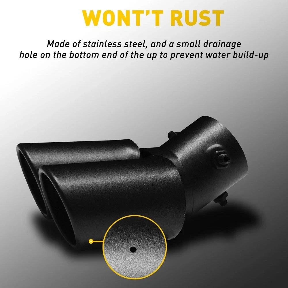 Exhaust Pipe Tip for Car (Stainless Steel, Round, Black)