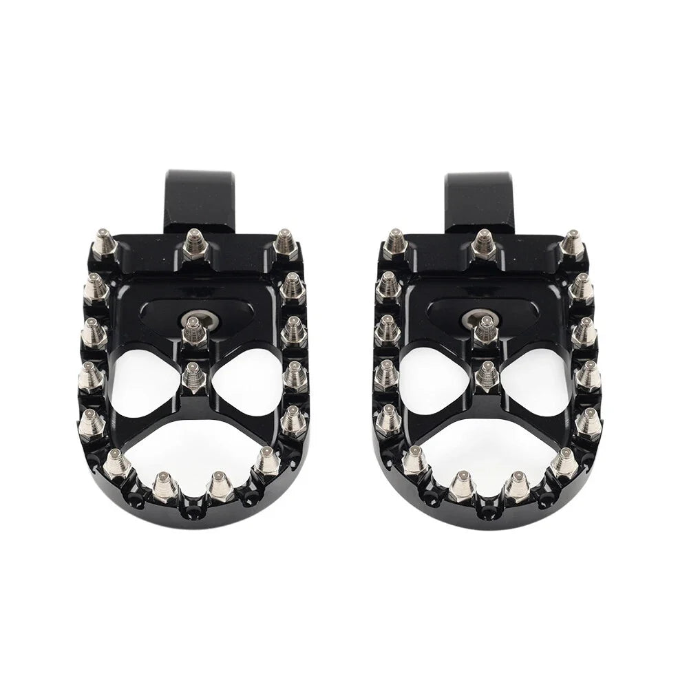 Black MX Style Rear Foot Pegs for Harley Softail Fat Bob Low Rider (2018–2023)