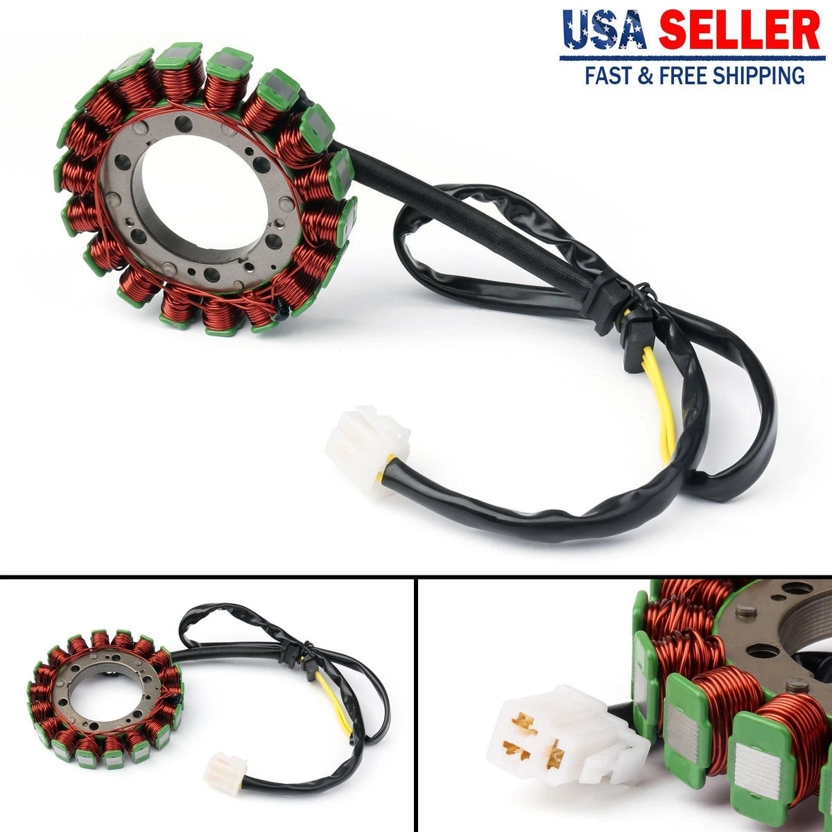 Magneto Generator Stator Coil for Kawasaki KLR 650 (2008–2010) 21003-0045, 21003-0084