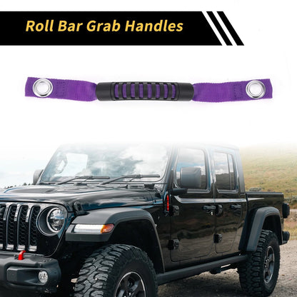 2pcs Roll Bar Grab Handles for Jeep Wrangler (2007–2023) - Purple