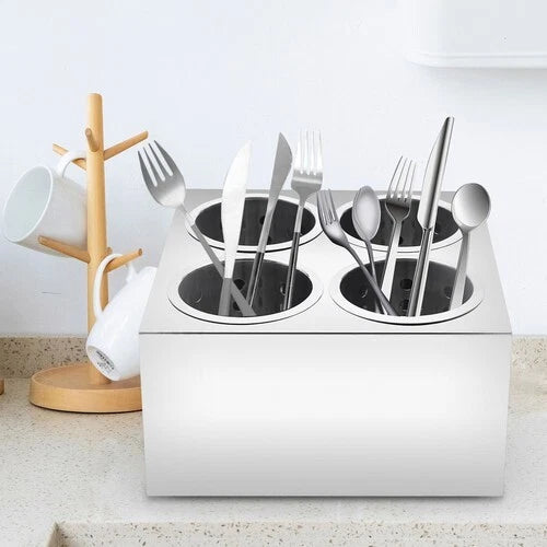 4 Hole Stainless Steel Spoon Container for Kitchen (USA)