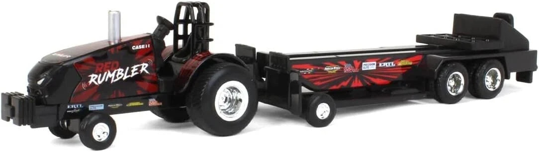 ERTL 1/64 Red Rumbler Tractor Puller Toy Set w/Pulling Sled (37941A)