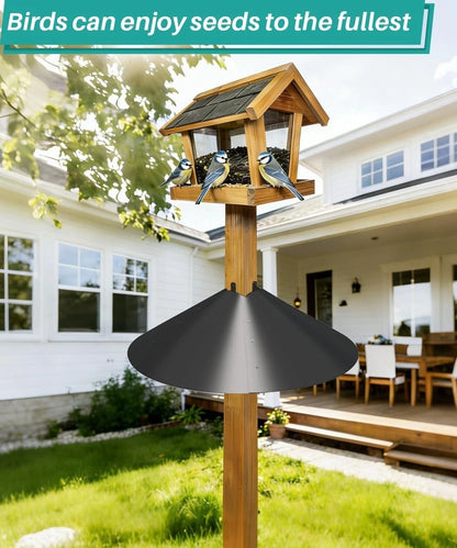 Secured Metal Squirrel Guard for Bird Feeders (Easy Installation)