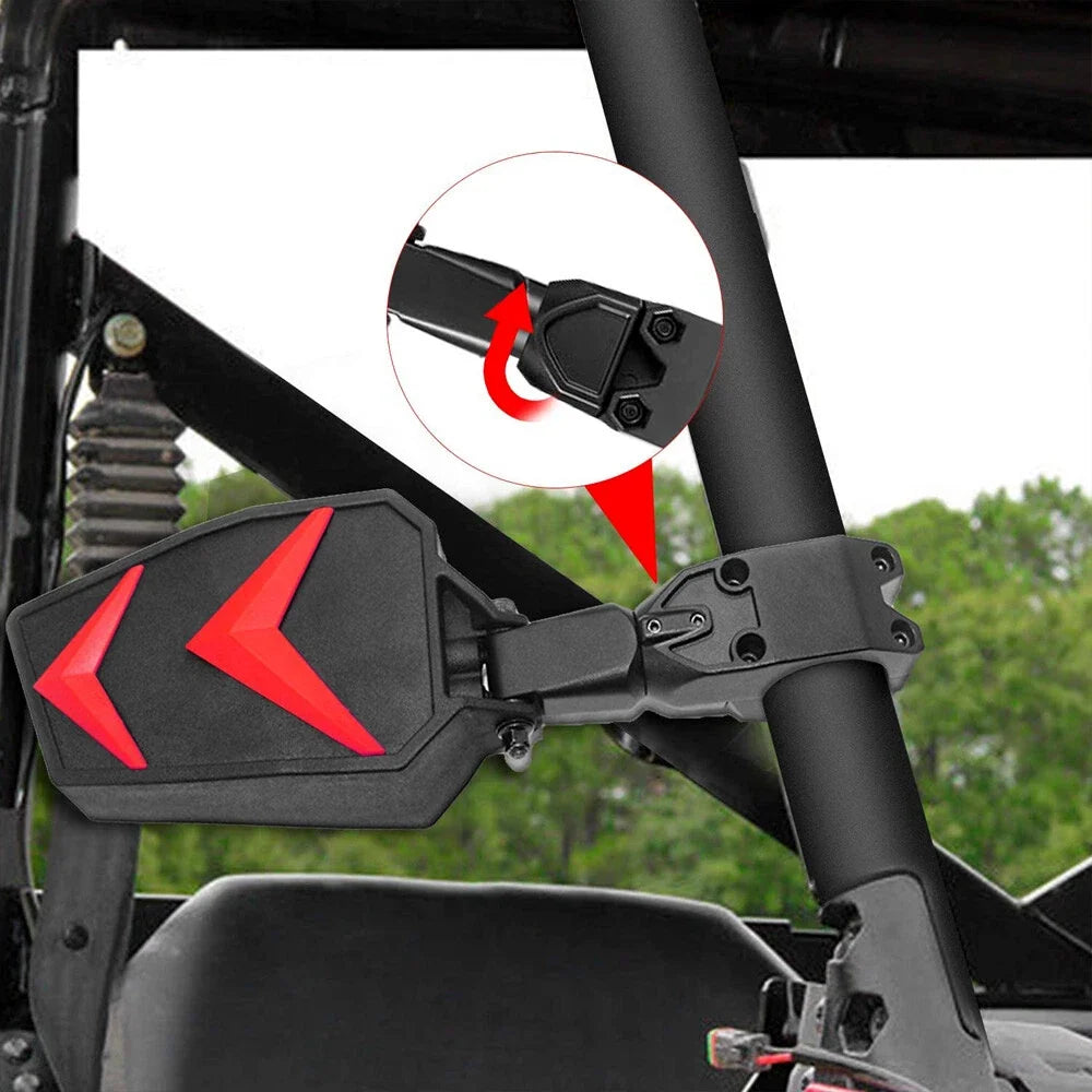 Side Rear View Mirrors for Polaris RZR, Yamaha YXZ1000R (1.75 Inch Bar)