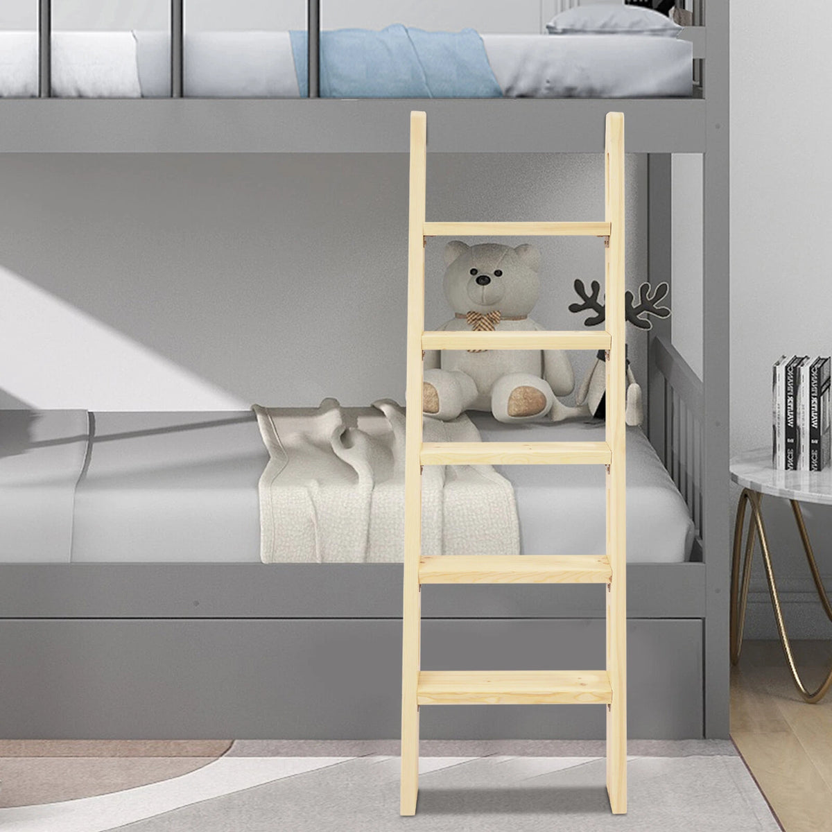 5-Step Solid Wood Ladder for FreeStanding Use