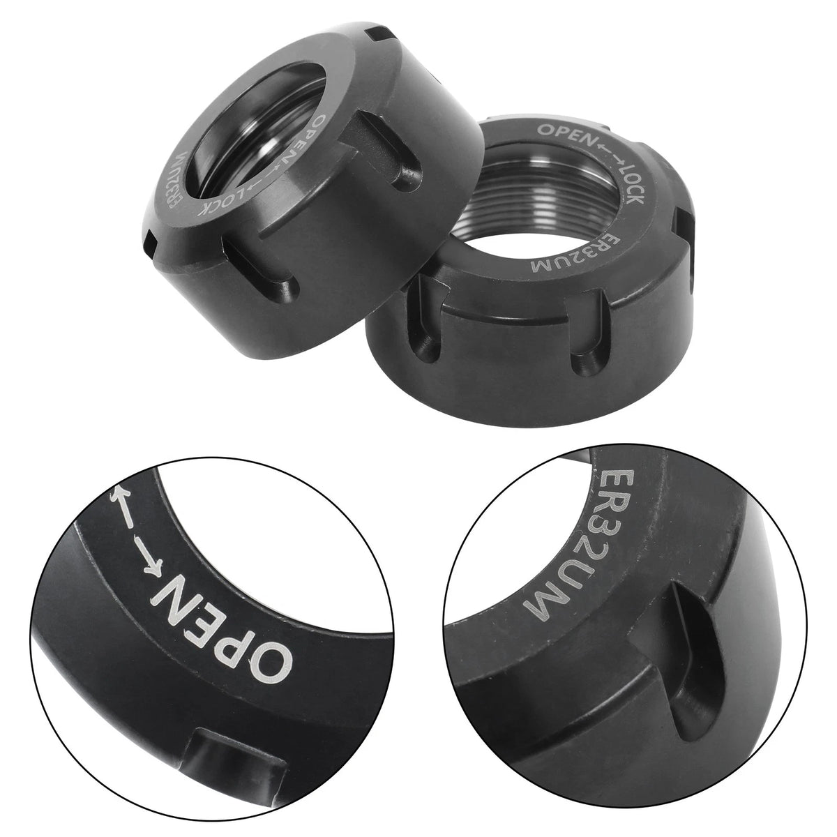 2X ER32UM Collet Clamping Nuts for CNC Milling Chuck Holder Lathe