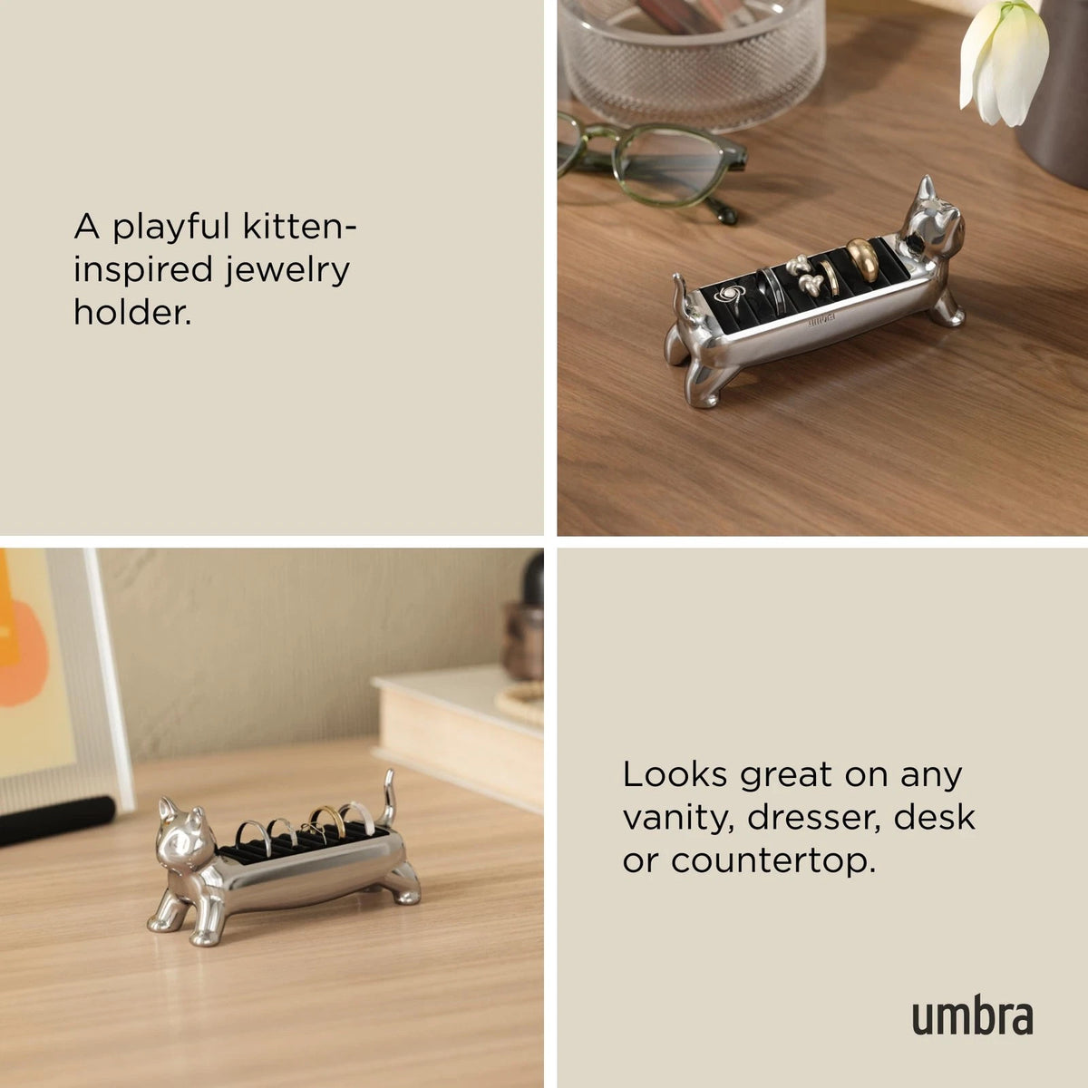 Chrome Ring Holder for Pet Lovers (Gift for Kitty)
