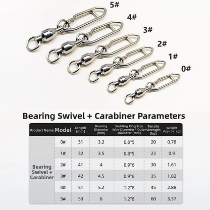 360 Degree Swivel Bearing Snap Connector for Fishing Lures