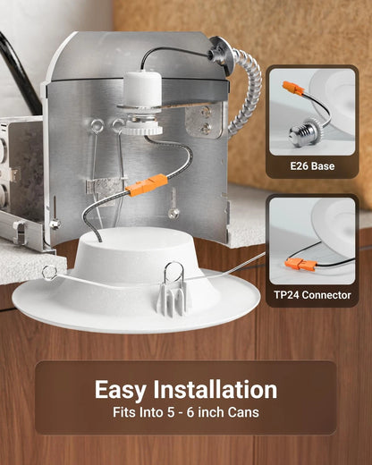 6 Inch LED Recessed Lighting Retrofit Can Lights Pack