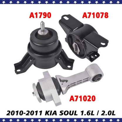 3X Motor & Transmission Mount Kit for Kia Soul 2010–2011 A7190 A71020 EM5880