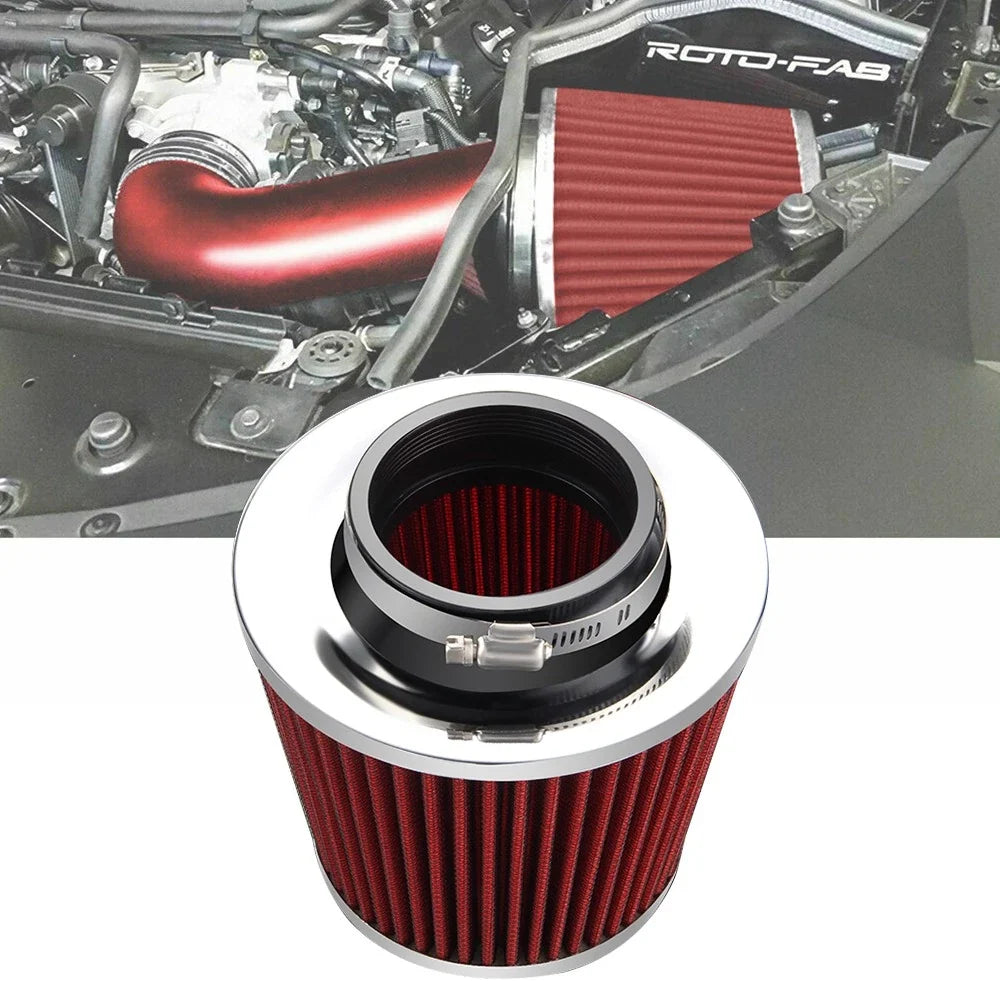 Universal Air Filter Kit for Sports Cars - Chrome Cone 76mm 3"