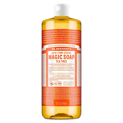 Tea Tree Pure-Castile Magic Soap Liquid for All Uses (32 Fl Oz)