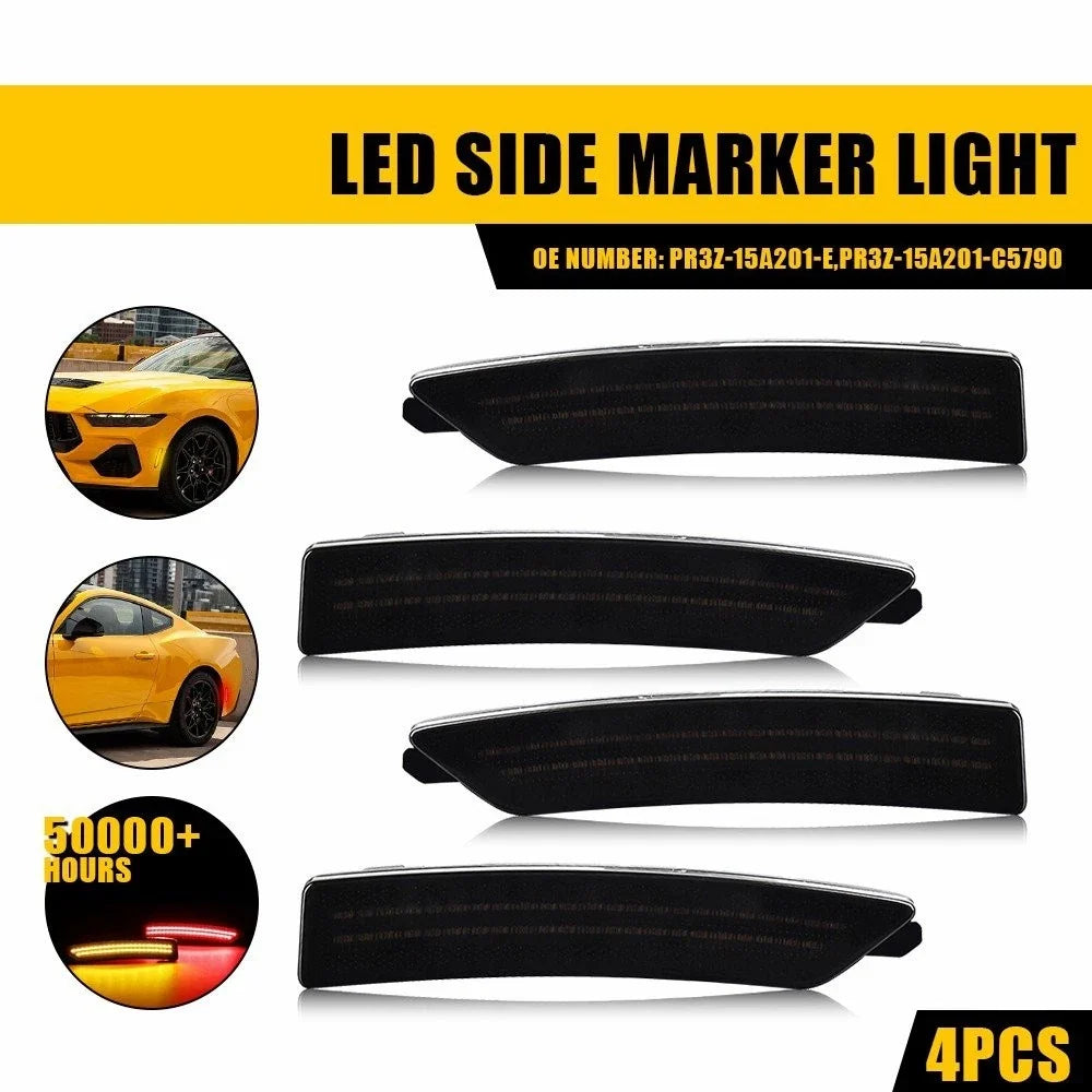 Set of 4 LED Side Marker Light Lamps for Ford Mustang S650 (2024–2025)