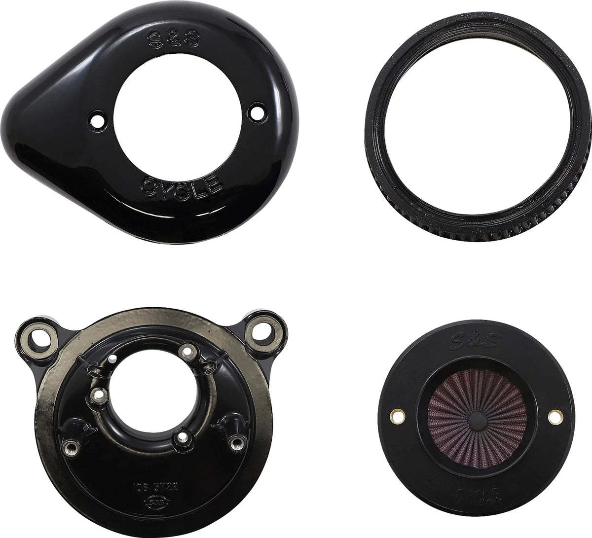 S&S Cycle Air Stinger Stealth Air Cleaner Kit for Harley Davidson 170-0722A
