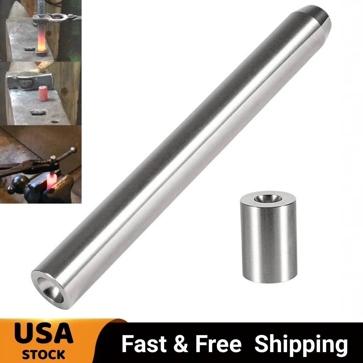 Set of 4 Rivet Doming Punch Tools 1/4" Shaft 1/2" Head 5/16" Dome