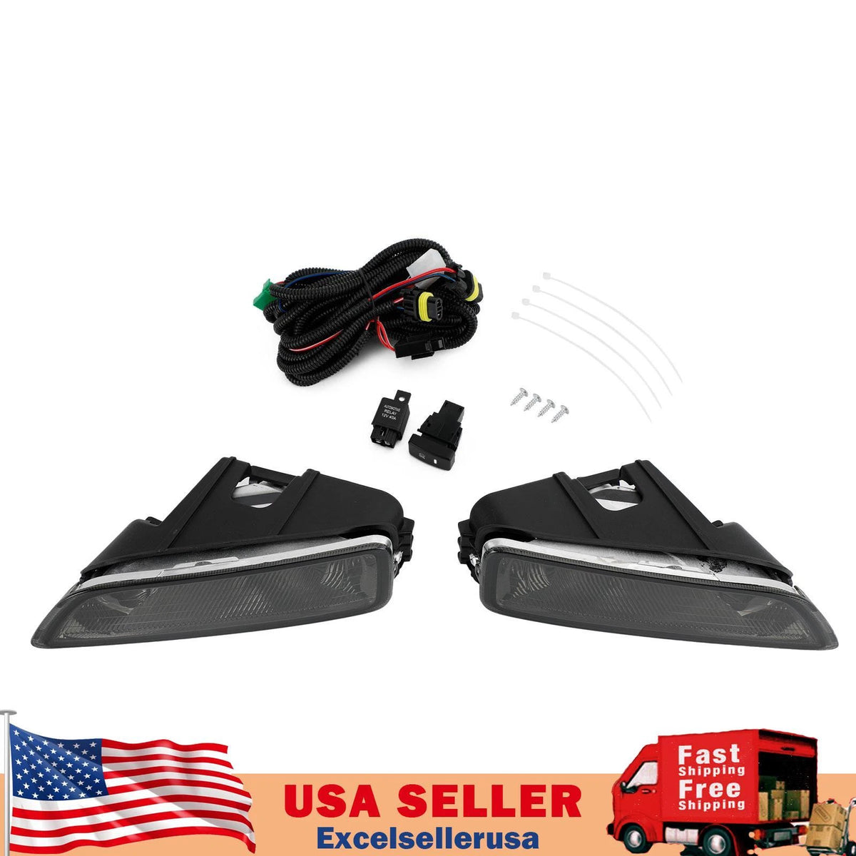 Black Lens Fog Lights + Switch for Honda Accord (2003–2007) / Acura TL (2004–2008) C115-217