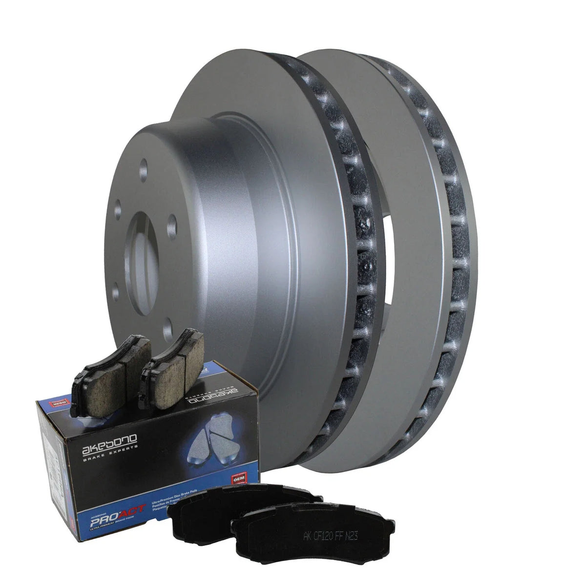 Rear Brake Kit 330mm Disc Rotors & Akebono ProACT Pads for Chevrolet GMC