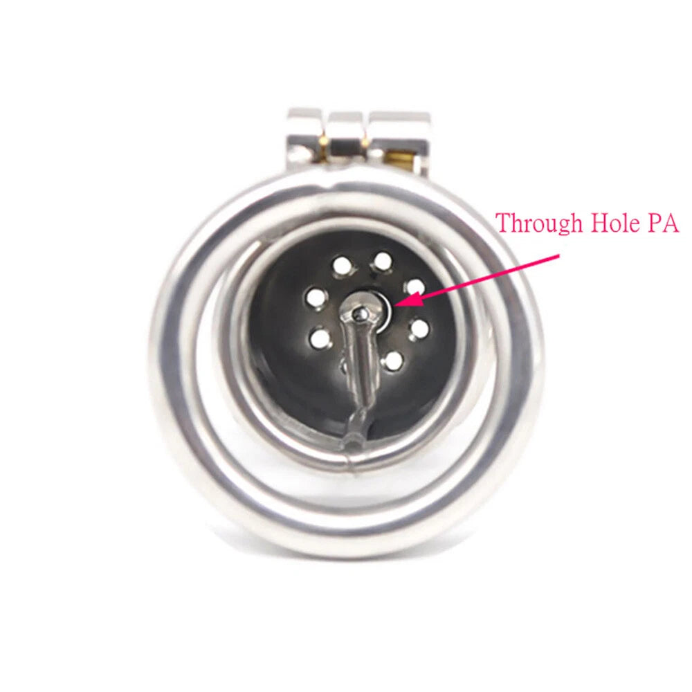 Male Chastity Belt Restraint Cage Ring Lock Stainless Steel
