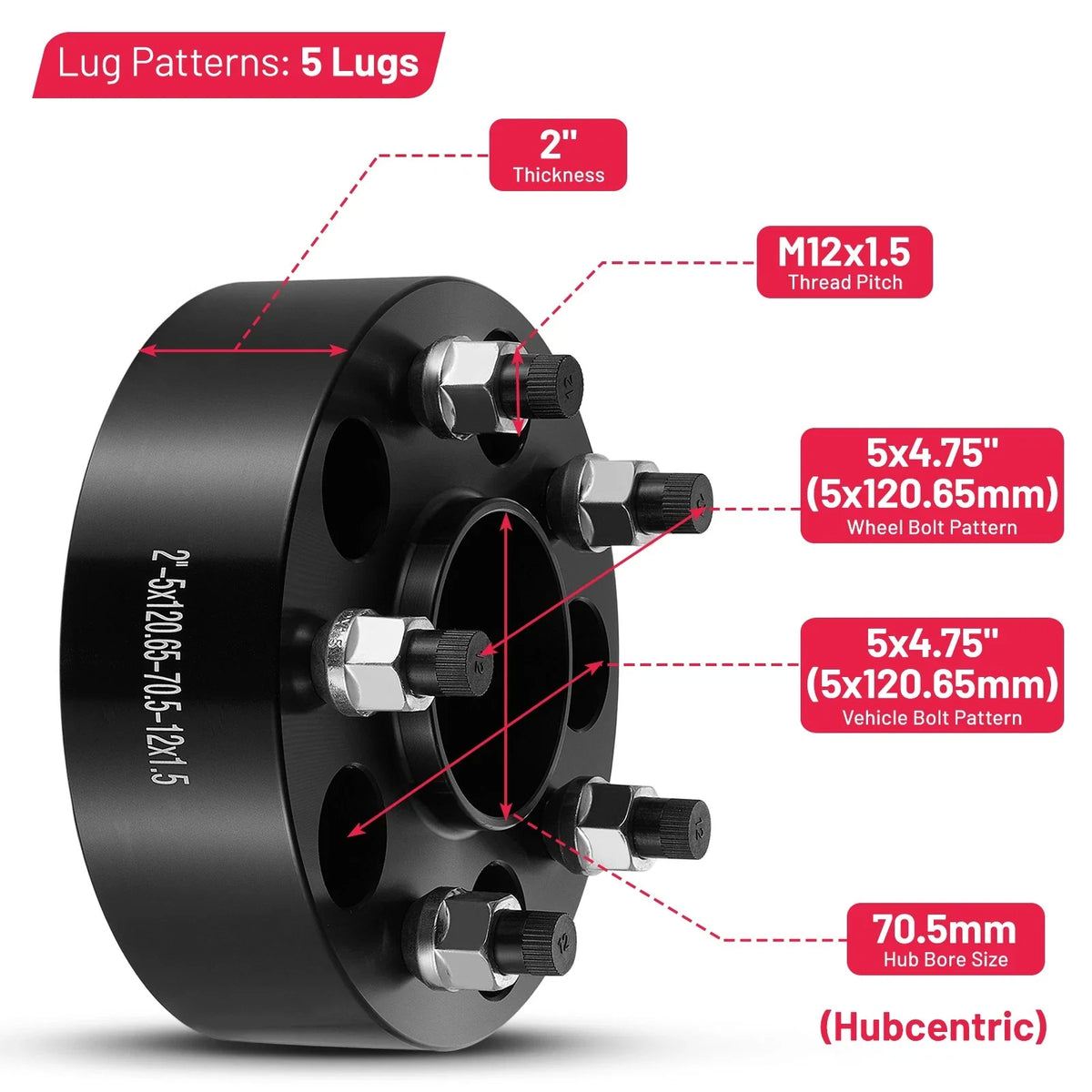 Set of 4 Hub Centric Wheel Spacers for Chevrolet Camaro (2010–2023)