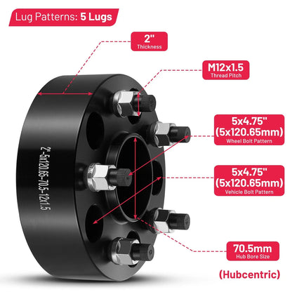Set of 4 Hub Centric Wheel Spacers for Chevrolet Camaro (2010–2023)