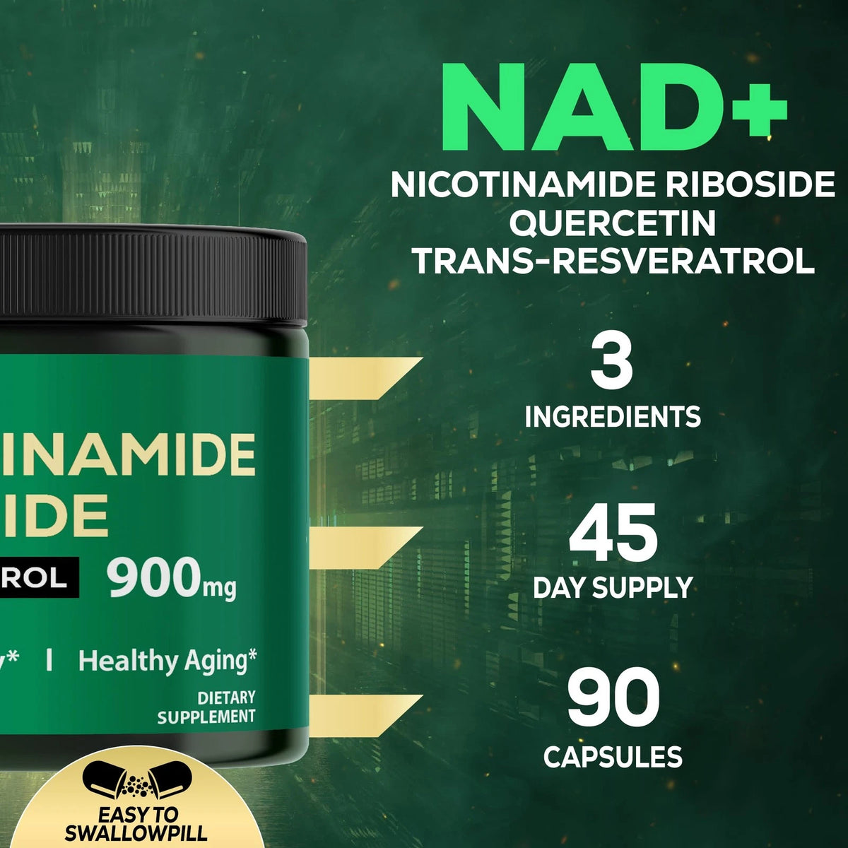 NAD Supplement with Liposomal Nicotinamide for Satoomi (90 Count)