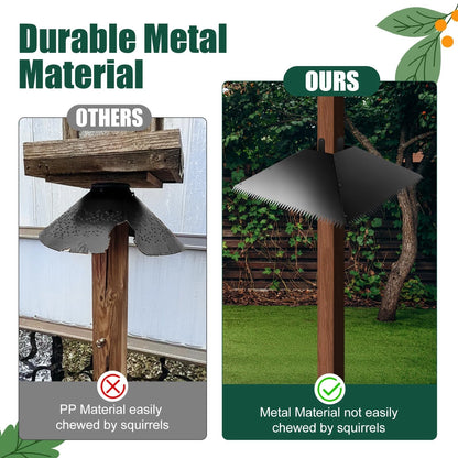 17 Inch Metal Squirrel Baffle for 4x4 Post, Black Guard