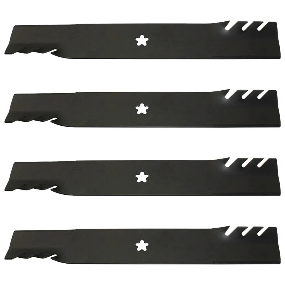 Set of 4 Toothed Mulching Mower Blades for Husqvarna 42" Deck (Replaces 532138971)