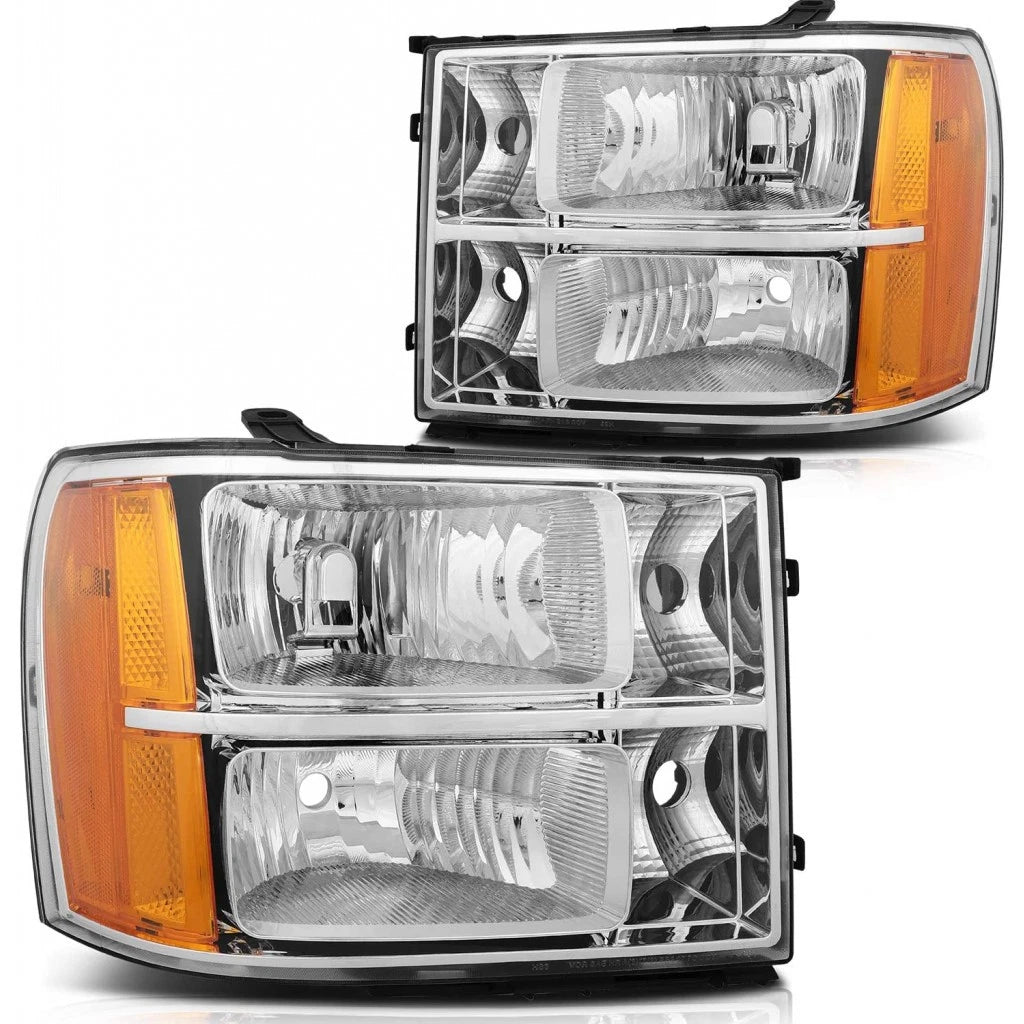 Headlight Assembly Pair for GMC Sierra (2008–2013) PLX-M0-20-6820-00-1-CL360A5, GM2502283, GM2503283