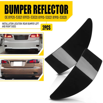 Smoked Lens Rear Bumper Reflector Covers for Lexus IS IS250 IS350 (2006–2013)
