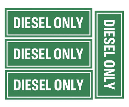 2" x 6" Diesel Only Vinyl Stickers for Trucks (Safety Decals)