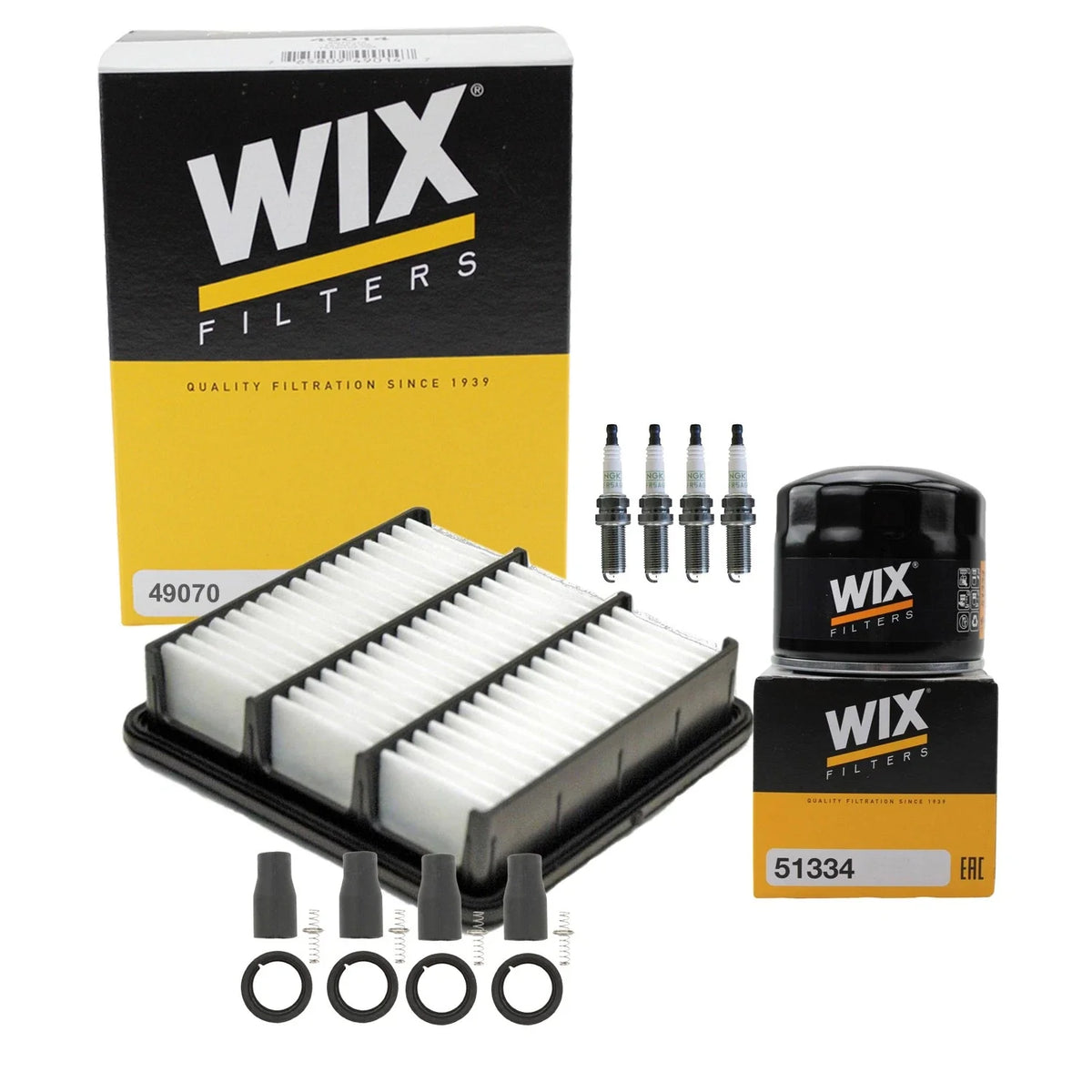 Tune Up Kit with 4 NGK Spark Plugs & Coil Boots for Forte Koup (2010–2016)