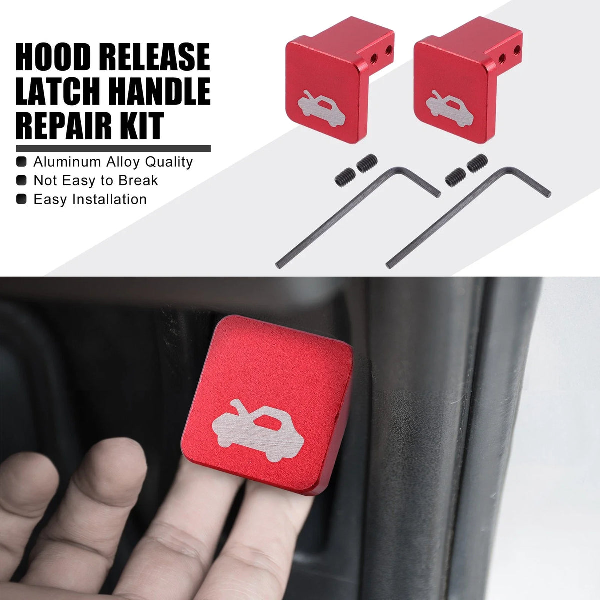 2X Hood Release Latch Handle Repair Kit for Honda CR-V (1997–2006) Red