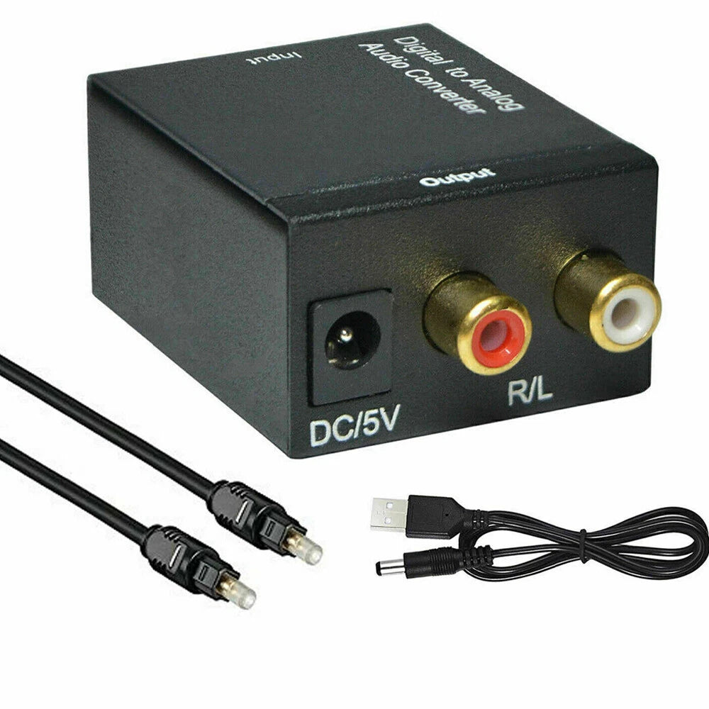 Digital Optical Coaxial to Analog RCA L/R Audio Converter Adapter