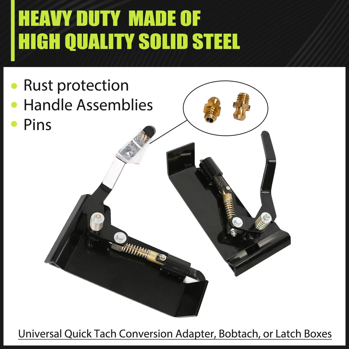 Weld-On Quick Attach Bucket Conversion Adapter Latch Plates for Skid Steer (Universal)