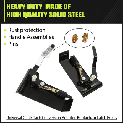 Weld-On Quick Attach Bucket Conversion Adapter Latch Plates for Skid Steer (Universal)